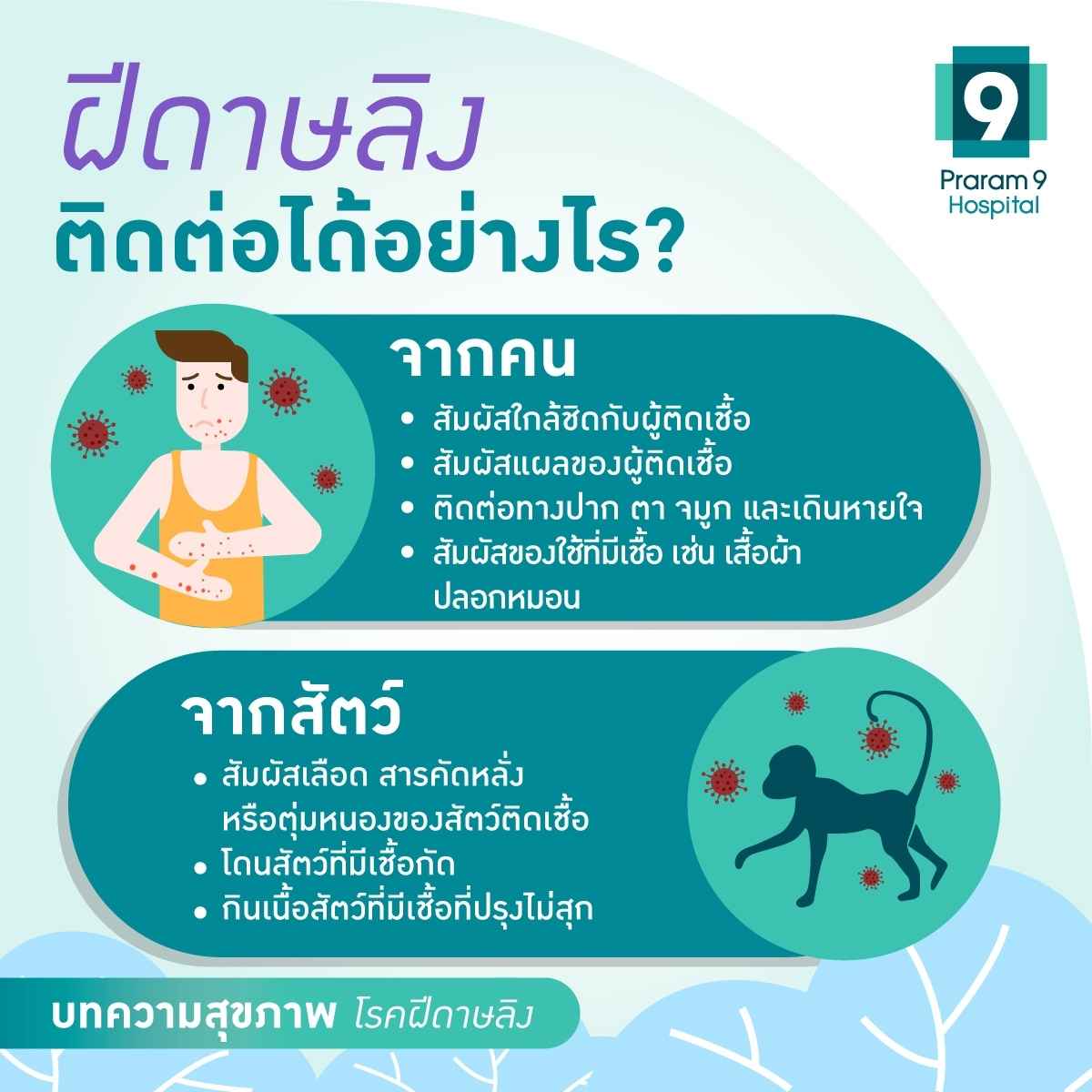 ฝีดาษลิงติดต่อได้อย่างไร